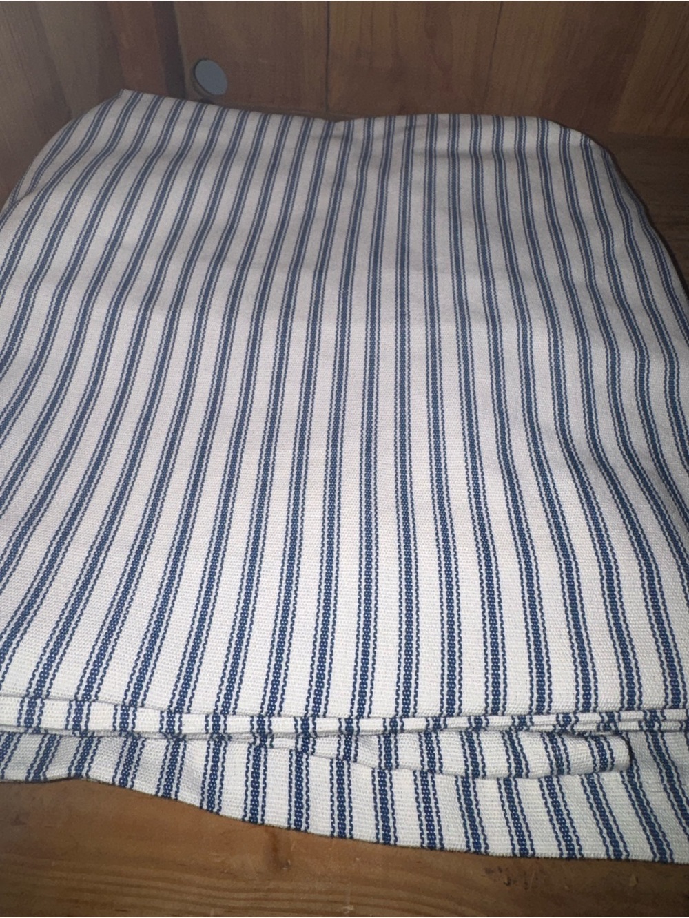 Pottery Barn Navy and White Striped Cotton Throw